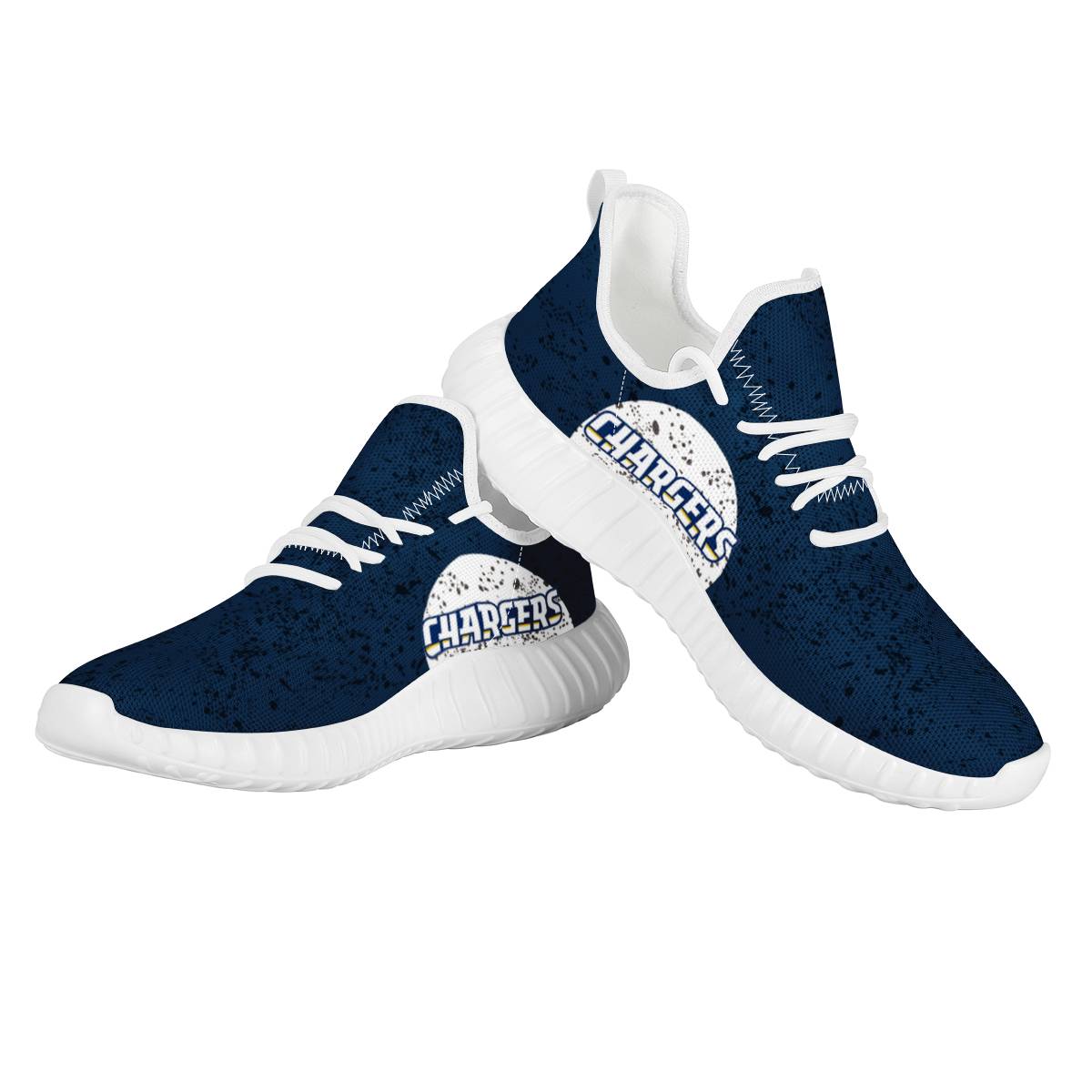 Women's Los Angeles Chargers Mesh Knit Sneakers/Shoes 003